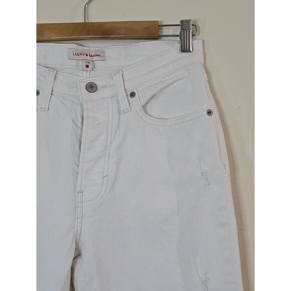 LUCKY BRAND 90's High Rise Loose Crop Jeans Size 26 Straight Leg Button Fly - Picture 2 of 12